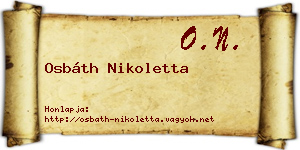Osbáth Nikoletta névjegykártya