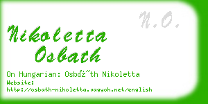 nikoletta osbath business card